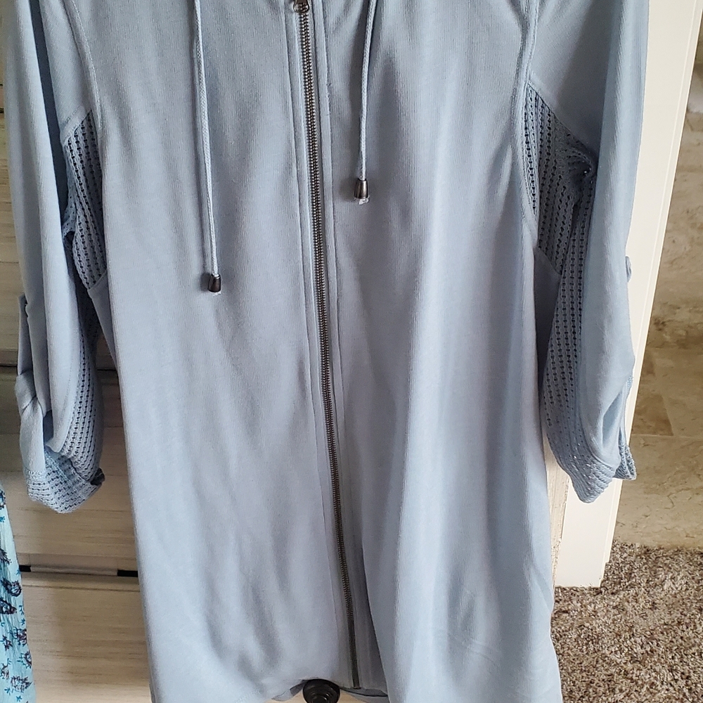 Long soft blue jacket